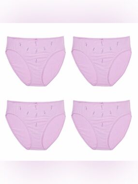 NWT Victoria’s Secret 4-Pack Lavender Embroidered High Leg Brief Panties XXL
